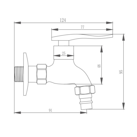 Кран на одну воду Haiba HB522, хром
