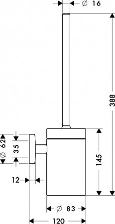 Ершик для унитаза Hansgrohe Logis 40522000 Хром