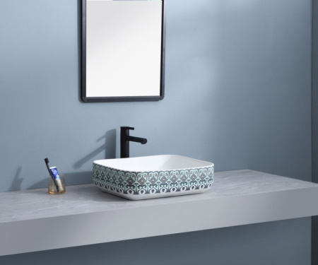 Раковина чаша Bronze de Luxe Nordic 2073, белый/синий