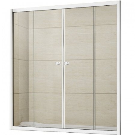 Шторка на ванну Cezares Relax VF-2 150х145 профиль Белый стекло рифленое