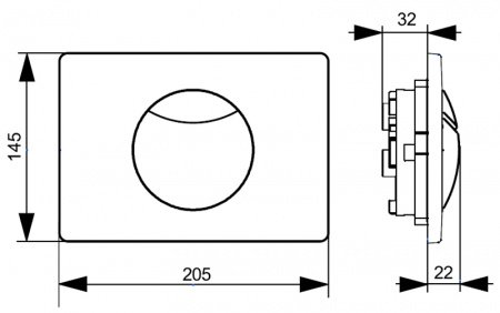 Кнопка смыва Villeroy & Boch ViConnect 92248561 хром глянцевый