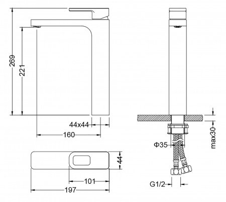 Смеситель для раковины Timo Sahara 2211/00F хром
