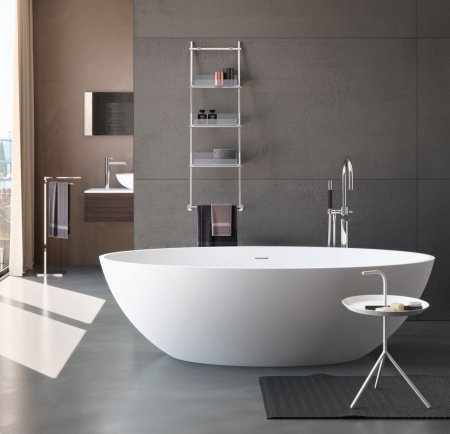 Ванна отдельностоящая Gruppo Treesse Carezza 180 иск. камень, белый матовый