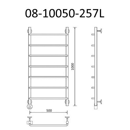Полотенцесушитель электрический Маргроид Вид 8 100х50 хром