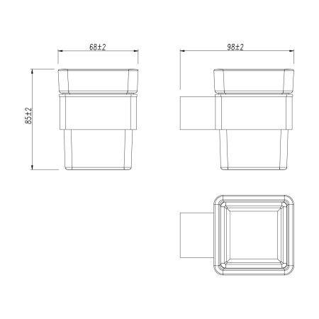 Стакан для зубных щёток Lemark SMOOTH LINE 9732014 с держателем, чёрный матовый