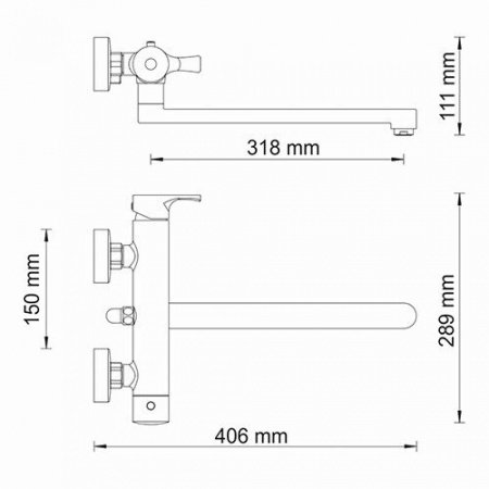Смеситель для ванны с душем WasserKraft Berkel 4802L хром
