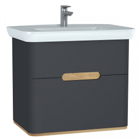 Тумба с раковиной Vitra Sento 80 подвесная Белая матовая