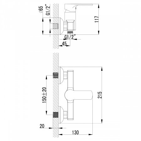 Смеситель для душа Lemark Plus Grace LM1503C хром
