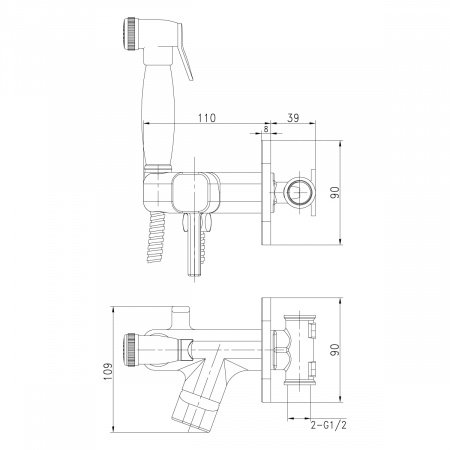 Гигиенический душ со смесителем Lemark Solo LM7165B бронза