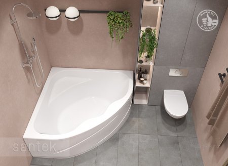 Акриловая ванна Santek Мелвилл 140х140 симметричная белая 1WH302402