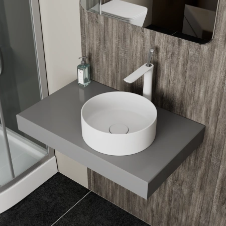 Раковина накладная 35см D&K Matrix DT1391508 белый матовый