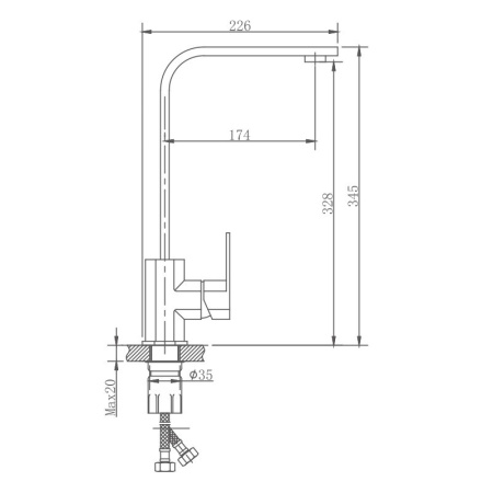 Смеситель для кухни Haiba HB70806, сталь