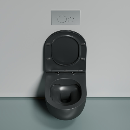 Унитаз подвесной безободковый Ceramica Nova Modena Rimless CN6063MDH антрацит матовый