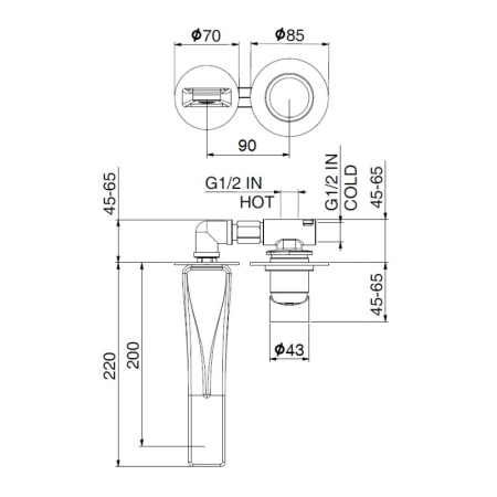 Смеситель для раковины Webert ONE-B NB830606015, хром/сталь