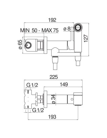 Гигиенический душ со смесителем Nobili AV00600FLP черный глянцевый