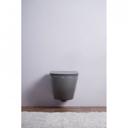 Унитаз подвесной Esbano AZALEA серый матовый, с сиденьем микролифт