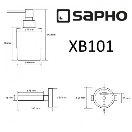 Дозатор Sapho X-ROUND BLACK XB101 черный
