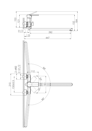 Смеситель универсальный Cersanit BRASKO BLACK 64092 черный матовый