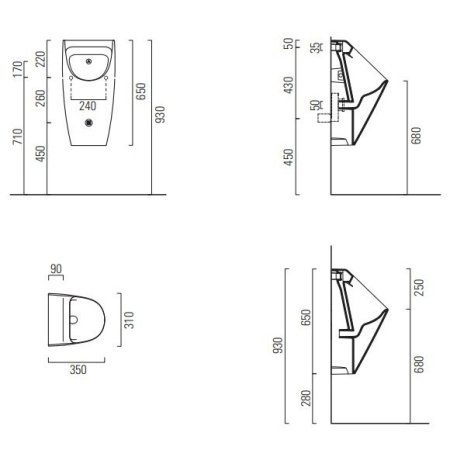 Писсуар безободковый GSI Community 909711 белый
