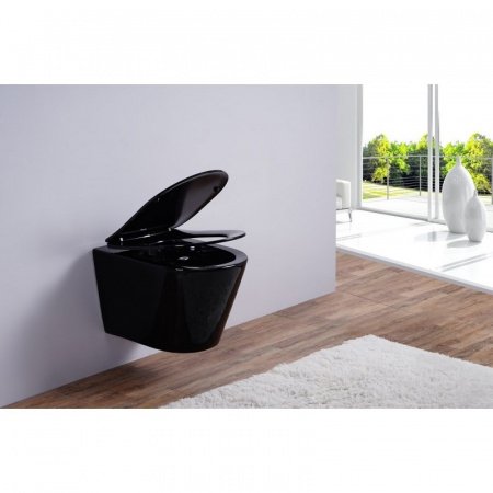 Унитаз подвесной Esbano CLAVEL черный, с сиденьем микролифт