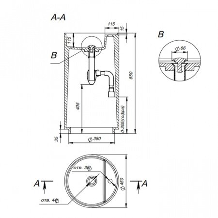Раковина напольная 45см Salini Armonia 130114G белый