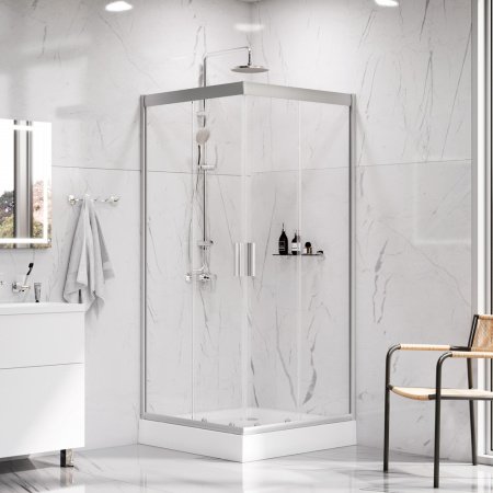 Душевой угол Am.Pm Gem 90x90x190 профиль хром, стекло прозрачное