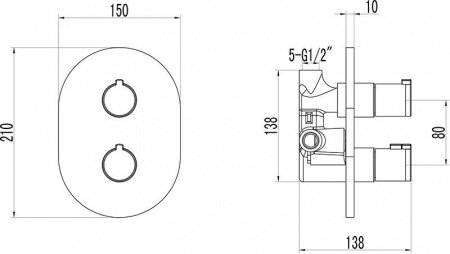 Термостат для ванны с душем Ravak Termo X070095 хром
