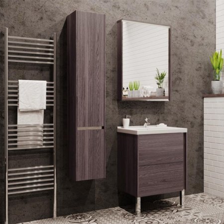 Зеркальный шкаф Акватон Стоун 60 с подсветкой 1A231502SXC80 Грецкий орех