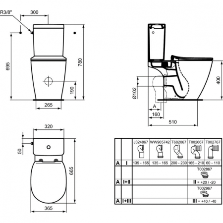 Напольный унитаз безободковый Ideal Standard CONNECT AquaBlade® E042901 без бачка и сиденья