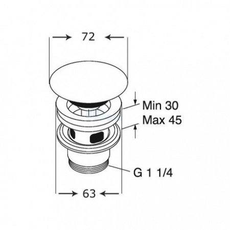 Донный клапан для умывальника с переливом Villeroy & Boch 68170001 белый