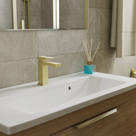 Смеситель для раковины D&K Bayern.Liszt DA1512107, золото матовое