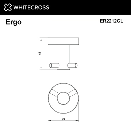 Крючок двойной WHITECROSS Ergo ER2212GL (золото)