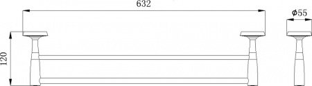 Держатель для полотенец Rush Balearic BA39532 двойной Хром