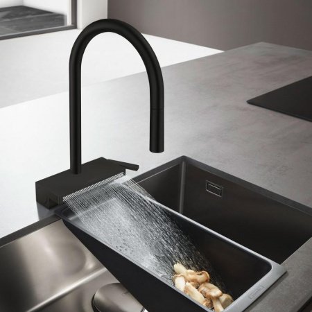 Смеситель для кухни Hansgrohe Aquno Select M81 73831670 черный матовый