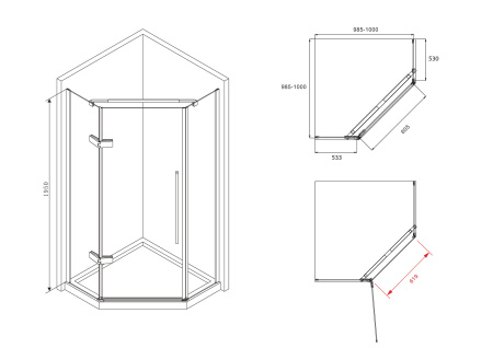 Душевой уголок ABBER Ewiges Wasser AG05100B