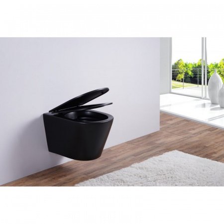 Унитаз подвесной Esbano CLAVEL черный матовый, с сиденьем микролифт