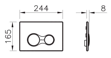 Кнопка смыва Vitra Sirius 740-0411 черный матовый
