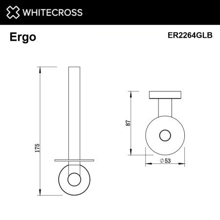 Держатель запасного рулона туалетной бумаги WHITECROSS Ergo ER2264GLB (брашированное золото)