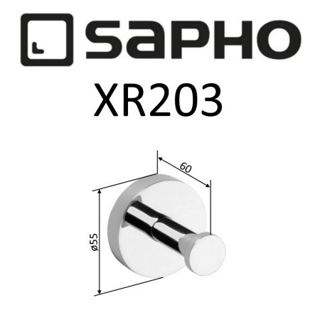 Крючок Sapho X-ROUND XR203 хром