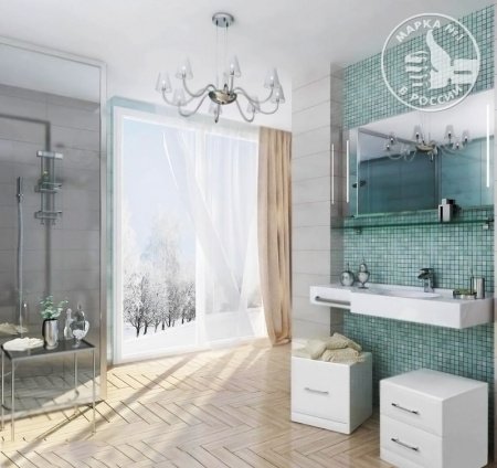 Раковина подвесная 125см Акватон Отель 1A70113WOT01L белый