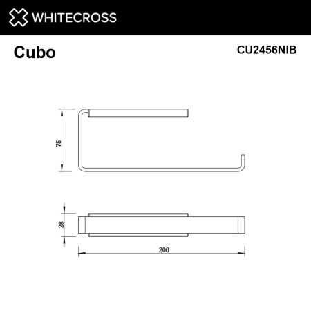 Полотенцедержатель WHITECROSS Cubo CU2456NIB (брашированный никель)