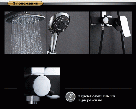 Душевая стойка D&K Berlin.Technische DA1433715A02 хром/черный