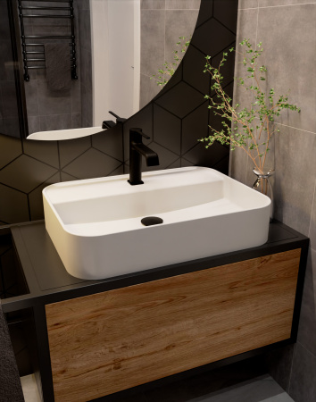 Смеситель для раковины AQUAme Asti AQM6410MB черный матовый