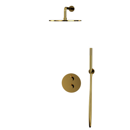 Термостатическая душевая система скрытого монтажа WHITECROSS Y YSET08GL (золото)