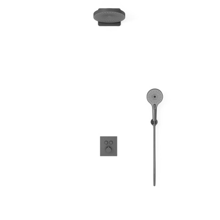 Душевой комплект Vincea Inspire VSFW-3I21T1GM встраиваемый, термостатический, 2 режима, вороненая сталь