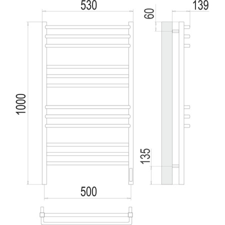 Полотенцесушитель электрический Terminus Соренто П12 50х100