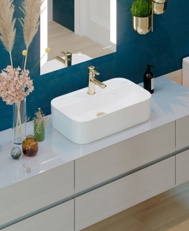 Раковина накладная 60см Sanita Luxe Infinity INF60SLWB01SH белый