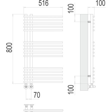 Полотенцесушитель водяной Terminus Астра П15 50х80