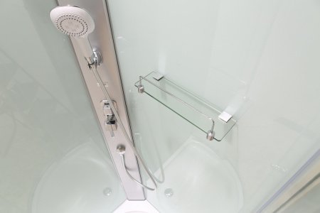 Душевая кабина Black&White G8503 90x90x215 профиль хром глянцевый, стекло прозрачное