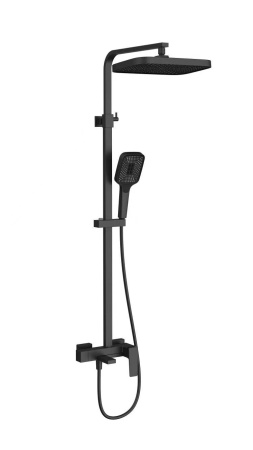 Душевая стойка со смесителем Vincea Cube VSFS-4C12MB черный матовый